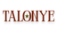 The word 'TALONYE' appears in large serif letters with a reddish-brown fill and a small olive-green star inside the letter O, centered on a light gray background.